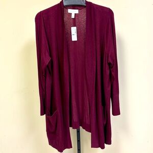 Plus size Addition Elle long burgundy sweater
